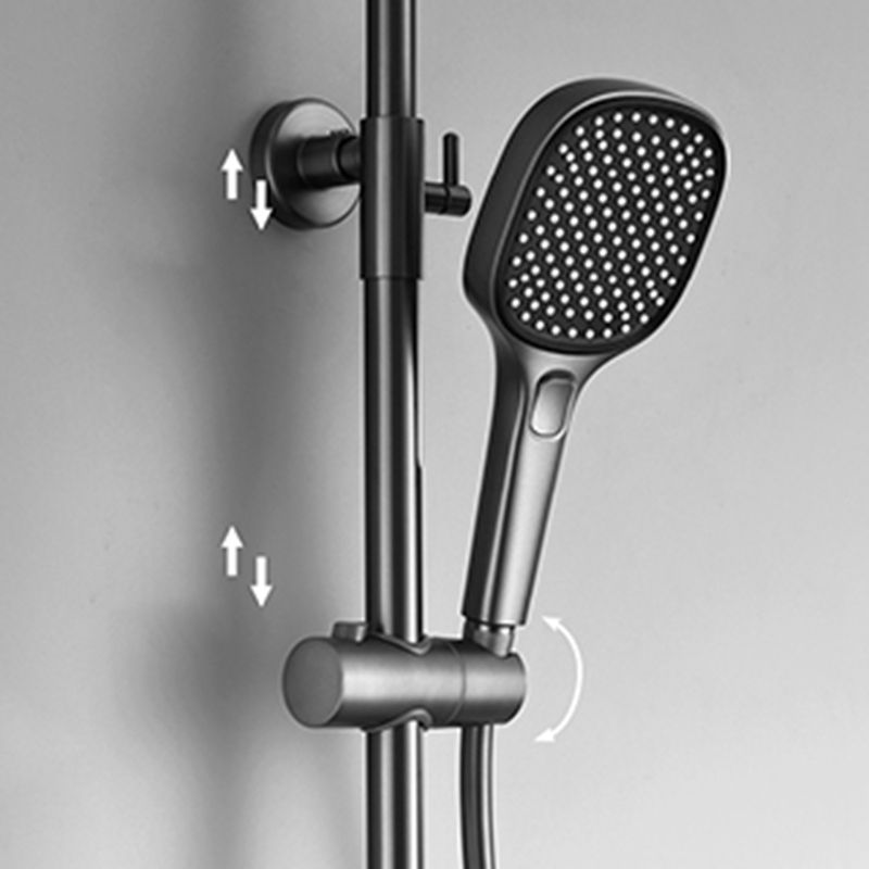 Contemporary Shower System Dual Shower Head Slide Bar Thermostatic Wall Mounted Shower Set