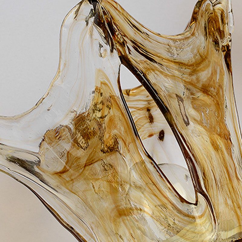Rustic Bell Wall Sconce Lighting 2 Bulbs Amber Handblown Glass Wall Light in Black for Living Room