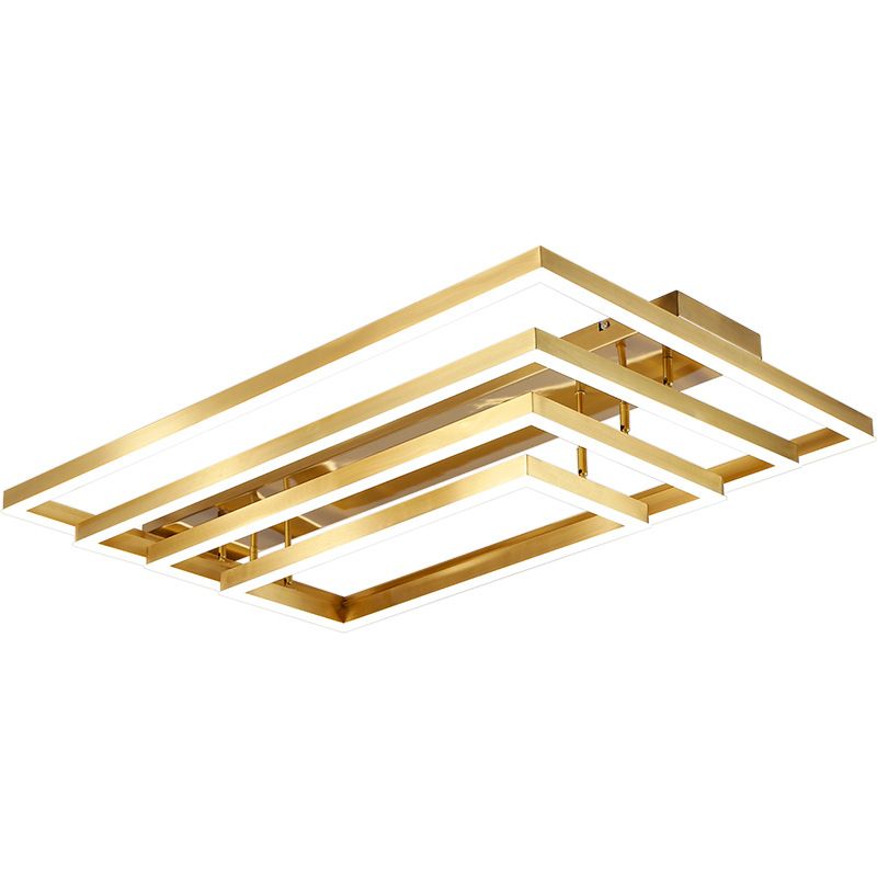 Plafonnier LED rectangulaire réglable, salon contemporain en aluminium, proche du plafonnier