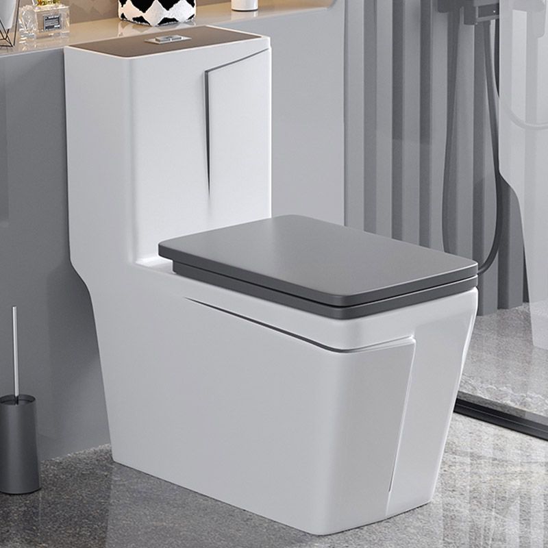 Skirted Flush Toilet Floor Mount Traditional One-Piece Toilet with Slow Close Seat