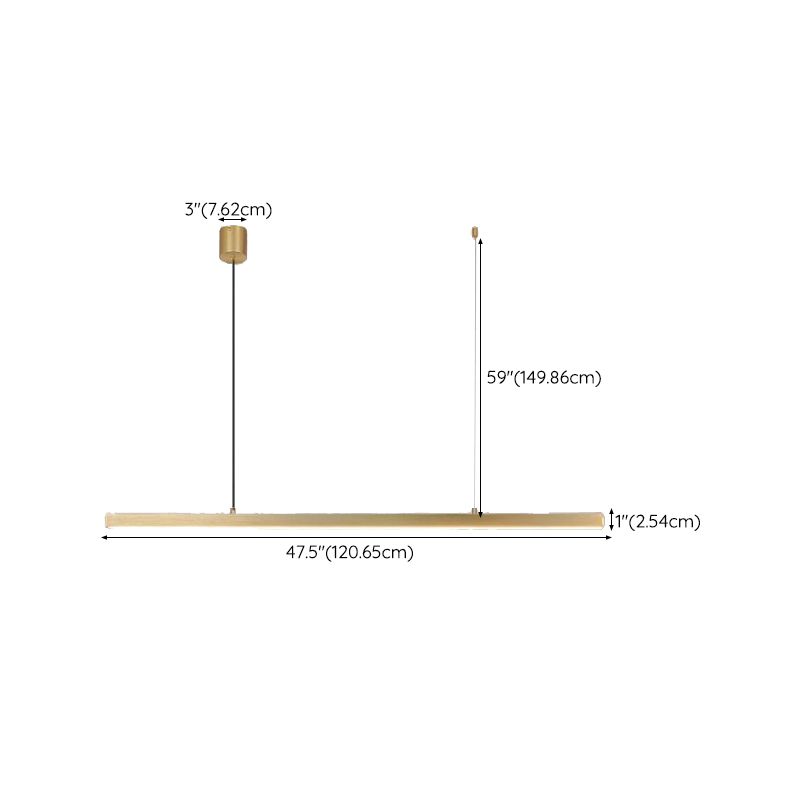 Gold Island Light 1-Light LED Island Hanging Lamp with Acrylic Shade for Living Room
