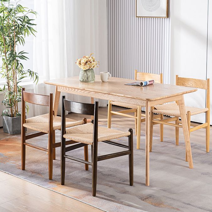 Silla de comedor de madera de estilo escandinavo, silla lateral de comedor con respaldo abierto para Patio