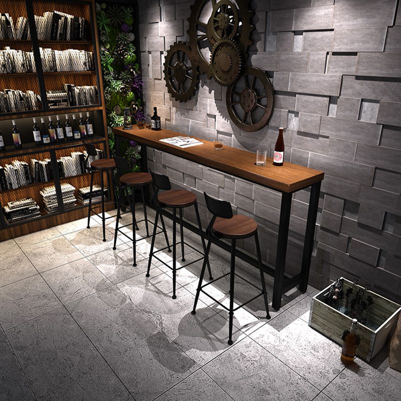 Industrial 1/2/5/9 Pieces Bar Table Set Rectangle Pine Wood Counter Table with High Stools