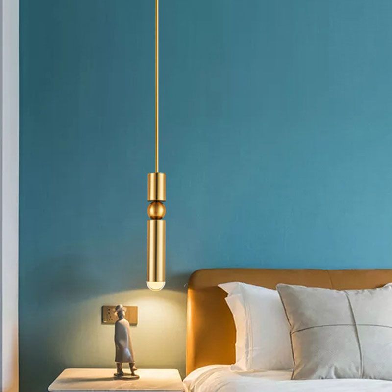 1/2 Lights Hanging Light in Gold Contemporary Pendant Lighting for Bedroom