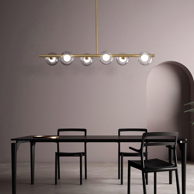 Simplicity Island Lighting Fixture Glass Shade Hanging Light for Dining Room