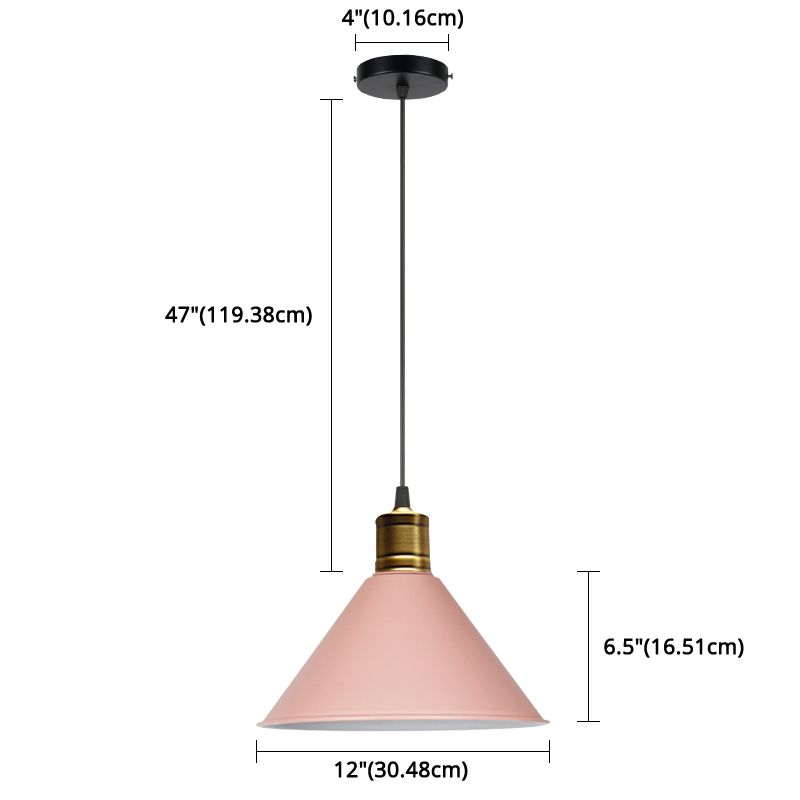 Metal Tapered Hanging Light Nordic Modern Style 1 Light Restaurant Ceiling Pendant Lamp