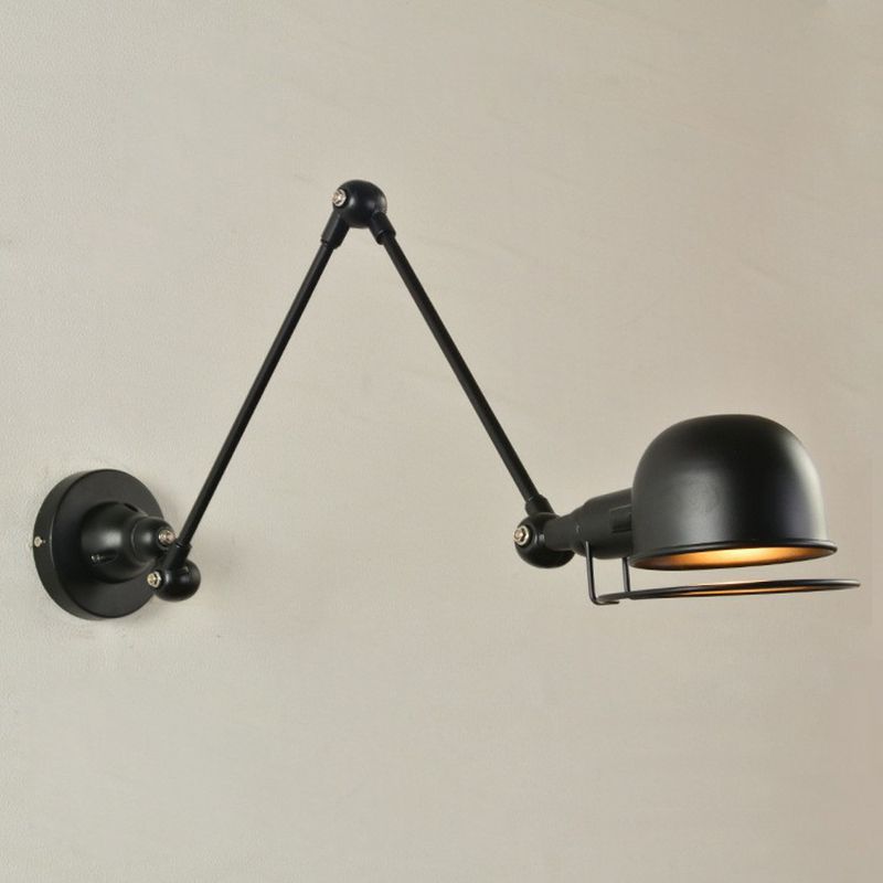1-Licht-Schüssel Rotatable Task Wall Light Industrial Black Eisenwandhalterung Leuchte mit Rahmenschutz