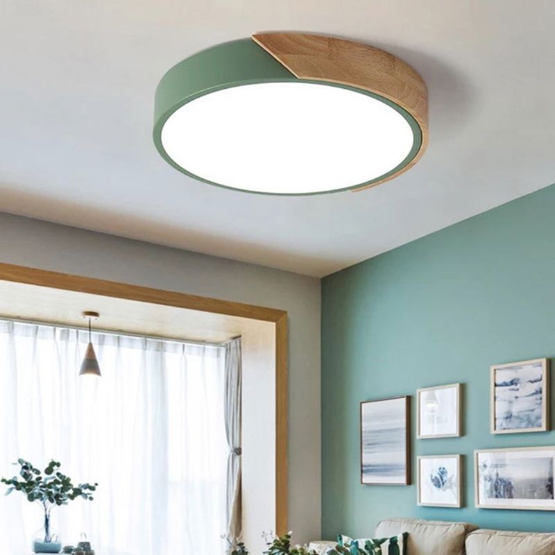 Multicolor Metal Flush Mount Ceiling Light with Acrylic Shade for kids Room