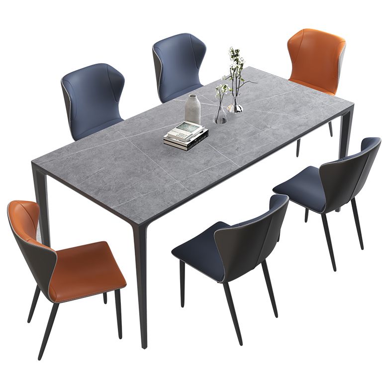 Minimalist Rectangle Shape Dining Table Standard Sintered Stone Top Dining Table for Kitchen