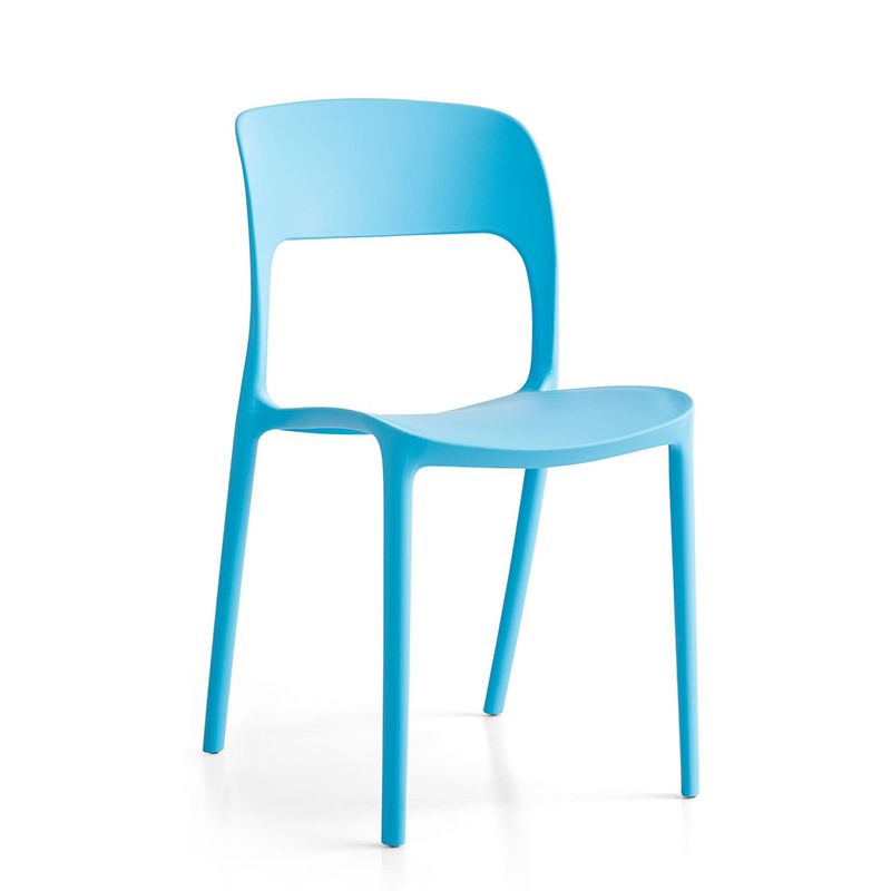 Nordic Style Armless Side Chairs Open Back Chairs with Plastic Legs for Home Use