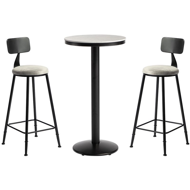 Industrial 1/2/3 Pieces Round Bar Table Set Sintered Stone Bistro Set