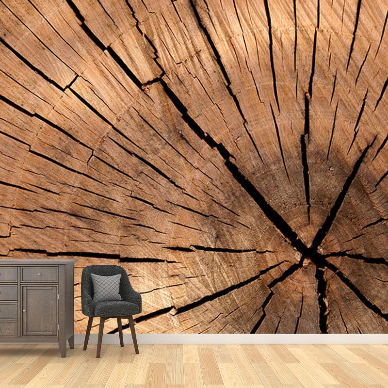 Wood Grain Mildew Resistant Mural Wallpaper Sleeping Room Wall Mural