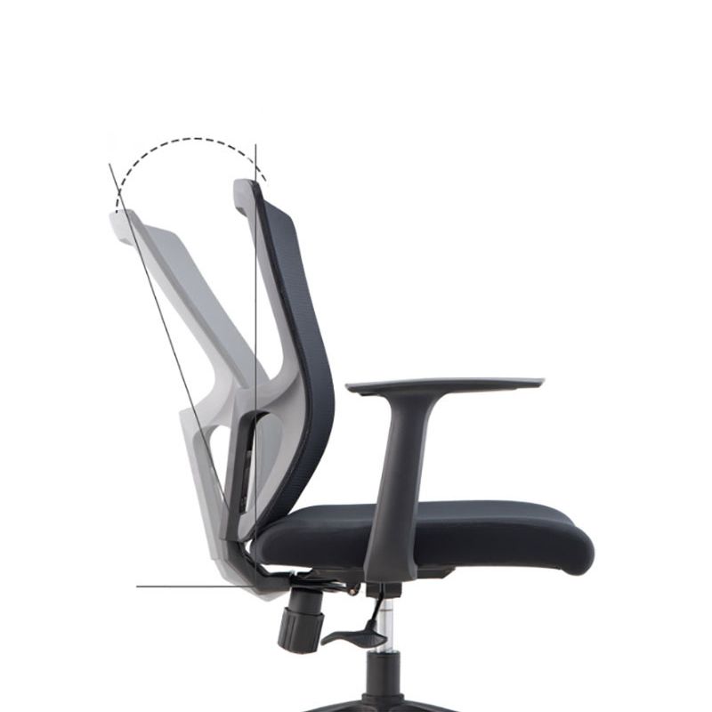 Contemporary Mid Back Office Chair with Fixed Arms Microfiber Task Chair with Black Frame