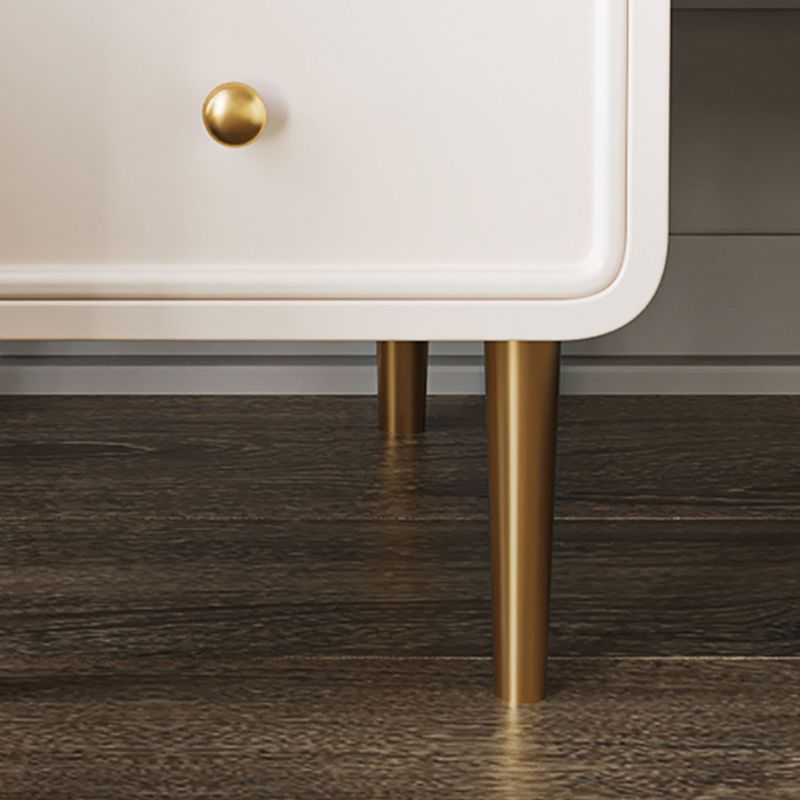 Luxurious Vanity Makeup Dressing Table Solid Wood Dresser with Metal Legs