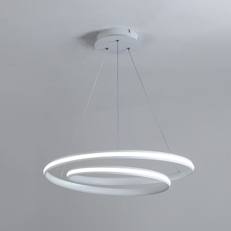 Modern Minimalist LED LED Light Light Alluminio Lampada appesa lineare con ombra acrilica