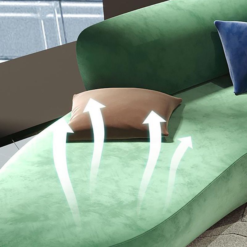 Modern Solid Color Sofa Tight Back Curved Loveseat for Living Room