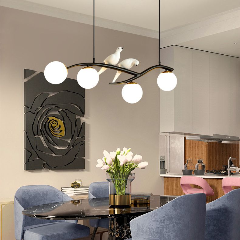 Spherical Large Kitchen Pendant Lights Glass Modern Simplicity Island Chandelier Lights for Restaurant