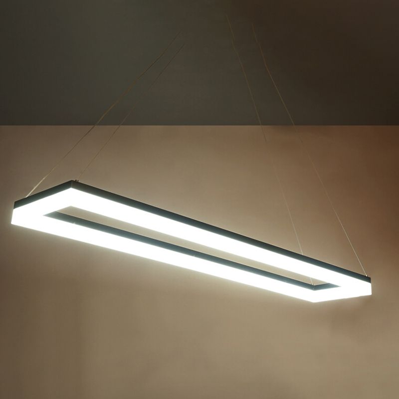 Nordic Modern Hanging Light Office LED Einfache Rechteck -Anhängerleuchte
