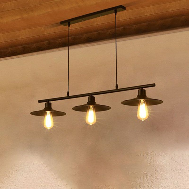 3 Lámpara de metal de la luz almacén de lámpara de lámpara de lámpara de araña de araña de restaurantes negros