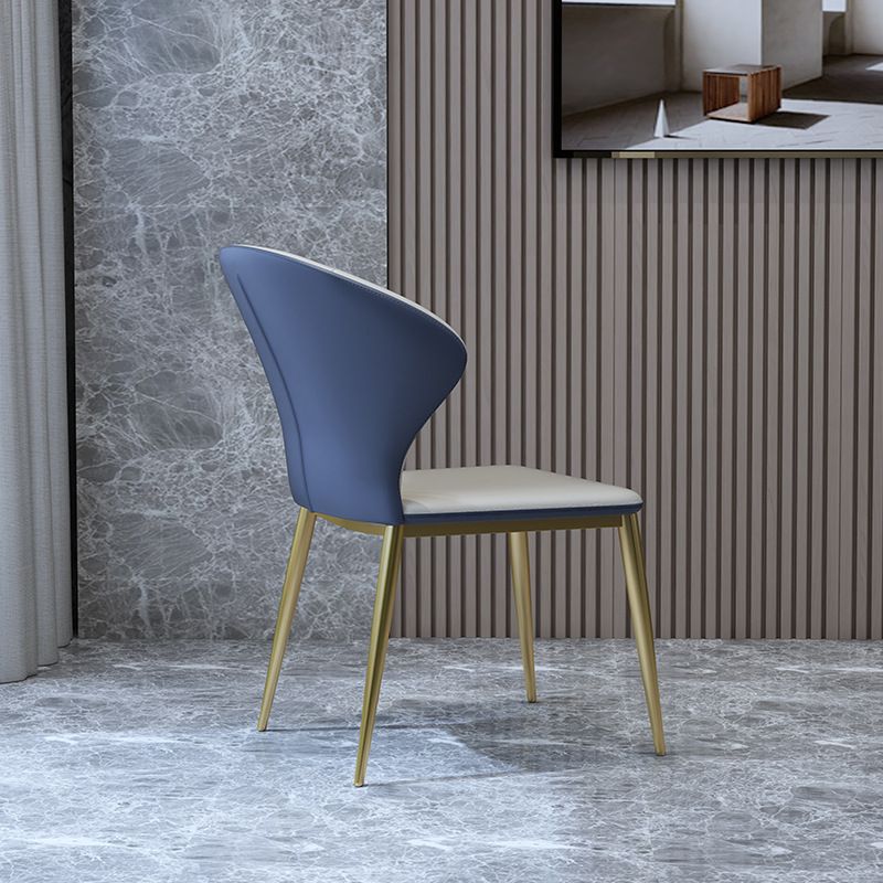 Nordic Style Dining Chairs Armless Dining Chairs with Metal Legs for Kitchen