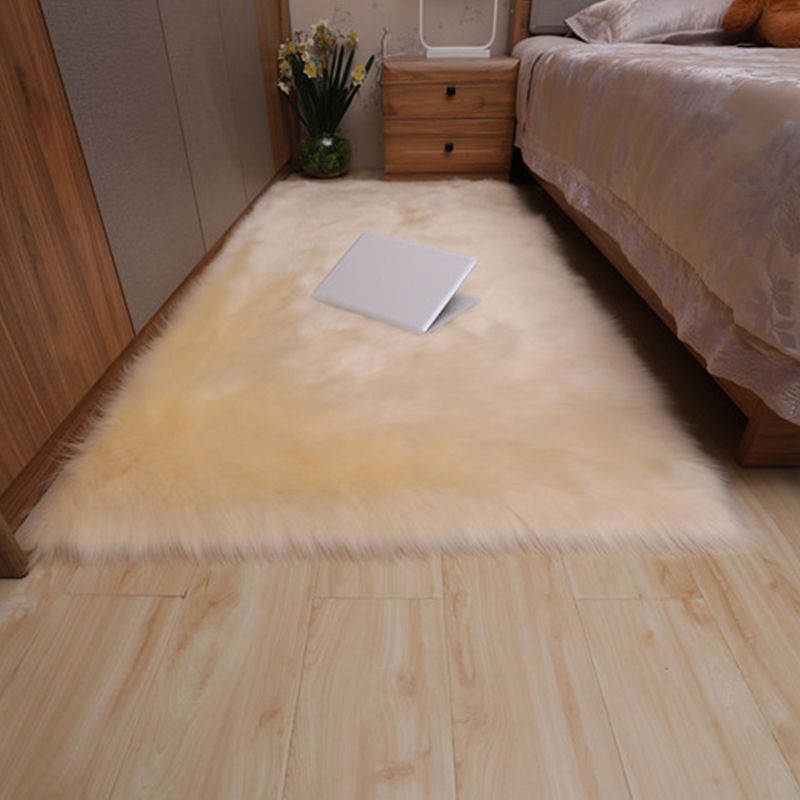 Multicolor Bedroom Rug Casual Plain Carpet Fluffy Non-Slip Backing Washable Pet Friendly Indoor Rug