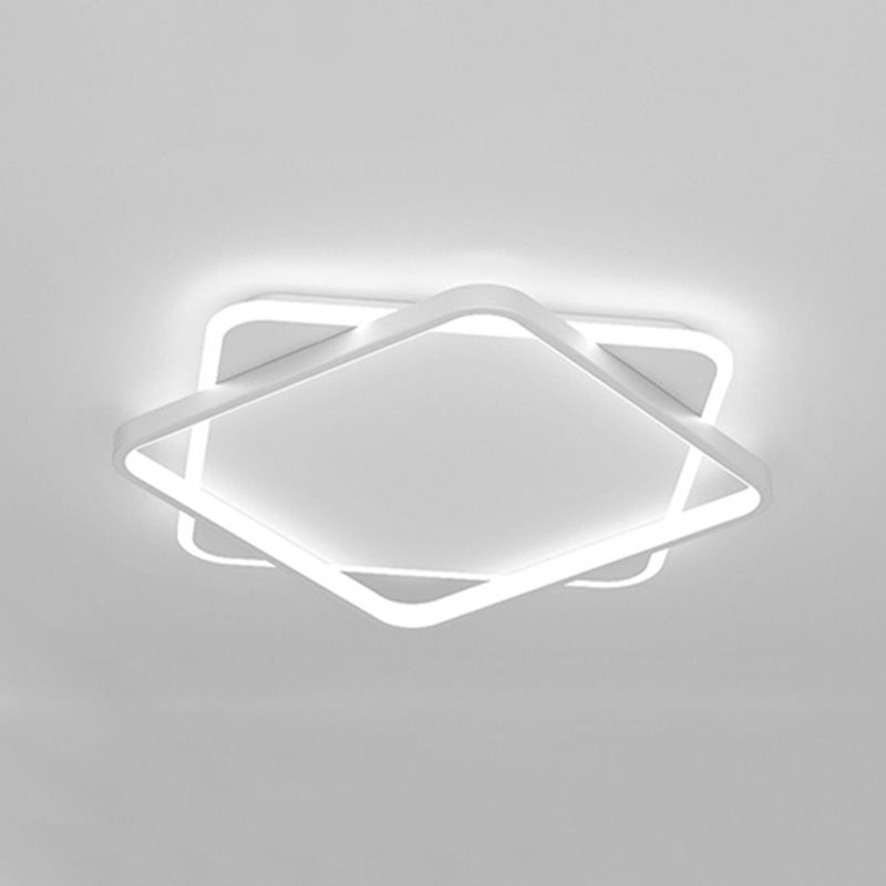 Square LED Flush Mounted Ceiling Light Contemporary Lighting Fixture for Living Room