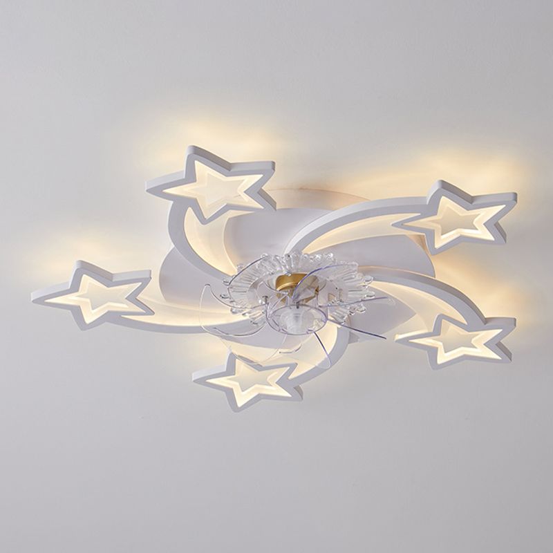 Multi Light Ceiling Fan Lighting Modern Style Metal Ceiling Fan Light for Dining Room