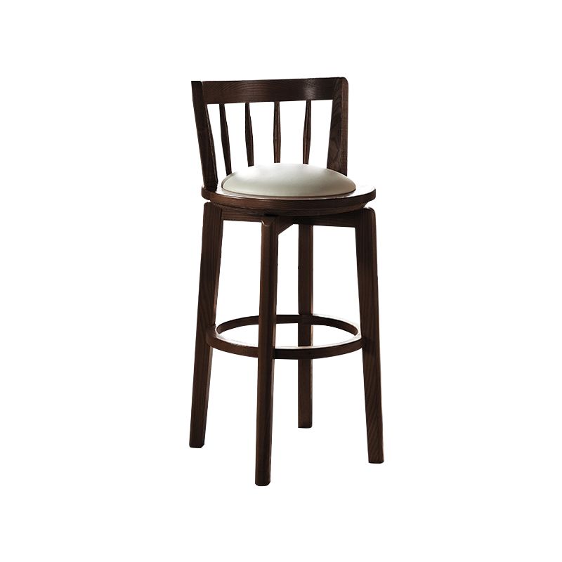Modern Style Bar Stool Solid Wood Backrest Bar Stools with Swivel