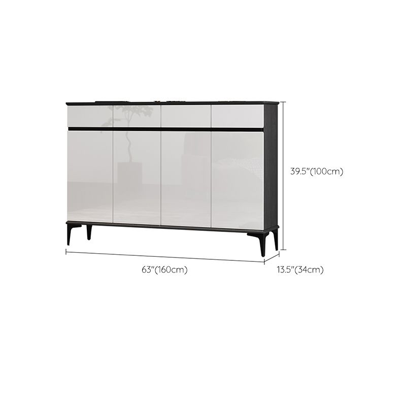 Modern Simple 39.4" Tall Cabinet 2/34 - Drawer Gray and Black Storage Cabinet