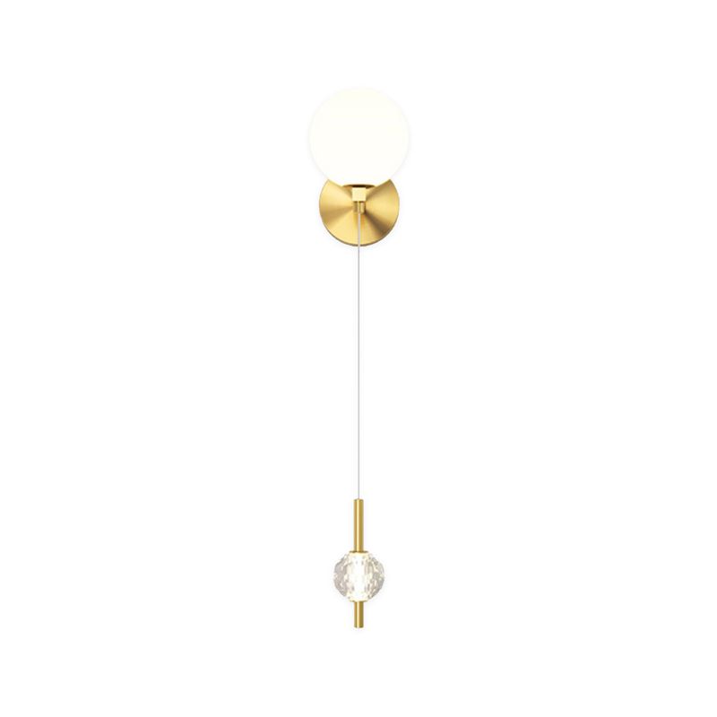 Modern 2 - Light Wall Sconce Solid Brass and Glass Wall Fixture in Gold