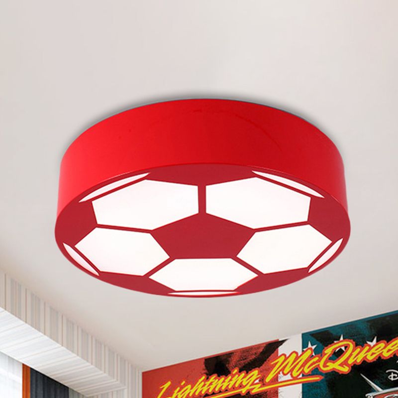 Lámpara de techo con tema deportivo, luz de montaje en techo de fútbol plana acrílica para dormitorio de niños