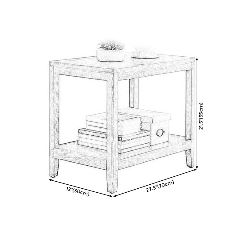 21.6 "Tall Modern Wood Side Table Square End Table for Living Room