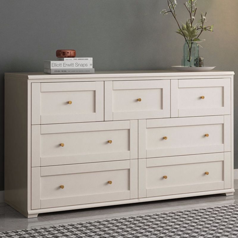 Glam Solid Wood Storage Chest Home Chest in White with Drawers