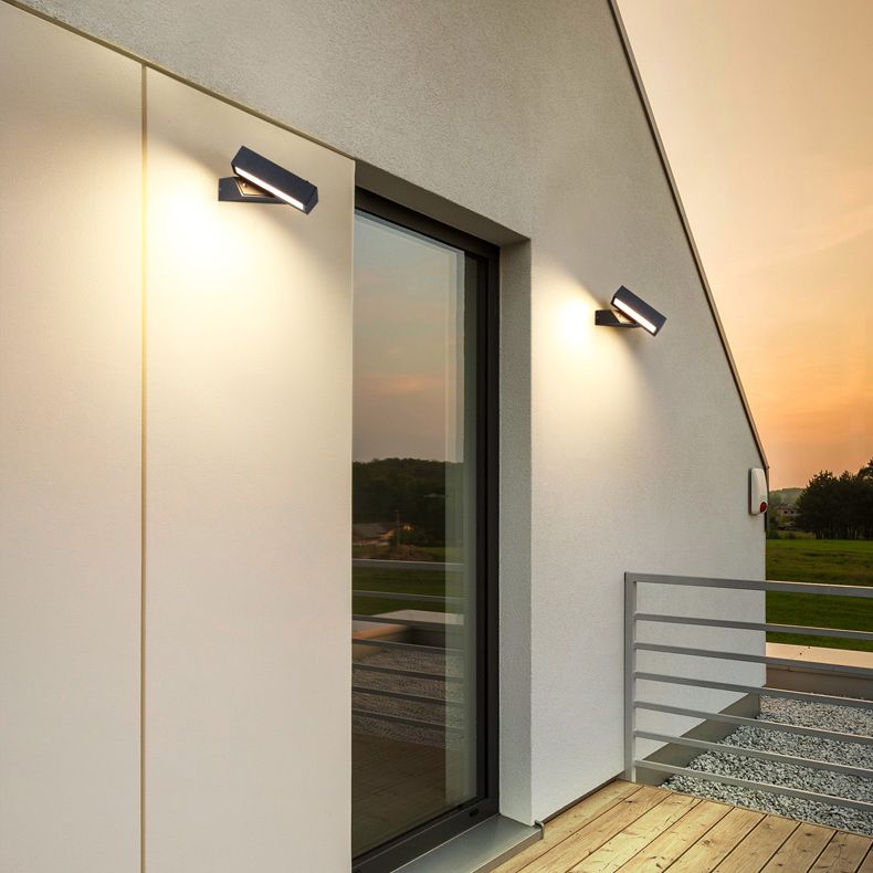 Modern Aluminum Wall Light Cube Black Rotatable LED Wall Washer for Outdoors