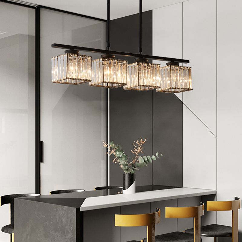 Square K9 Crystal Shade Island Light Contemporary Simplicity Lighting Freeture per cucina della sala da pranzo