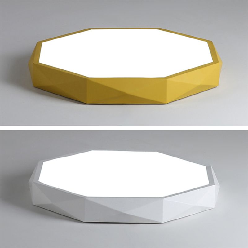 LED Bedroom Flush Mount Lighting Minimalist Style Flush Mount Light Fixture with Geometric Metal Shade