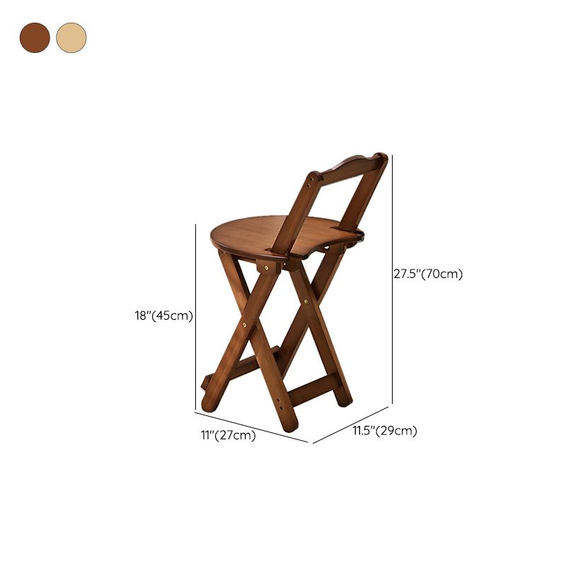Contemporary Living Room Bar Stools Wooden Folding Low Back Stool