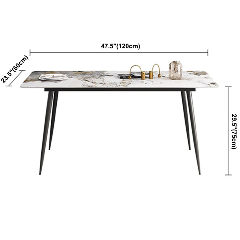 Industrial Style Rectangle Dining Site Table Stone Dining Room Home Furniture