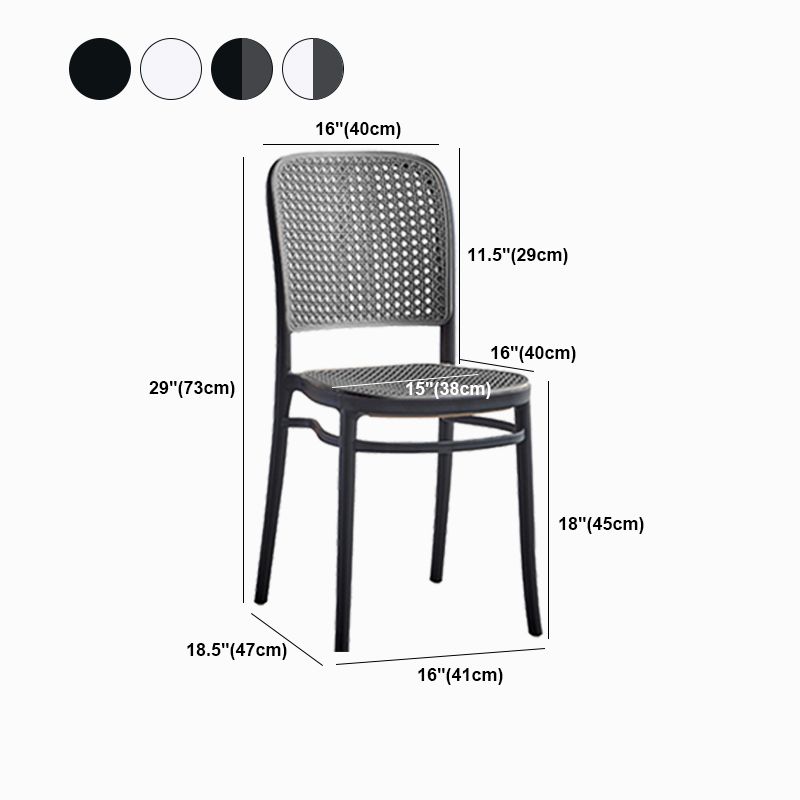 Scandinavian Low Back Plastic Counter Stool Rectangle Seat Plastic Furniture