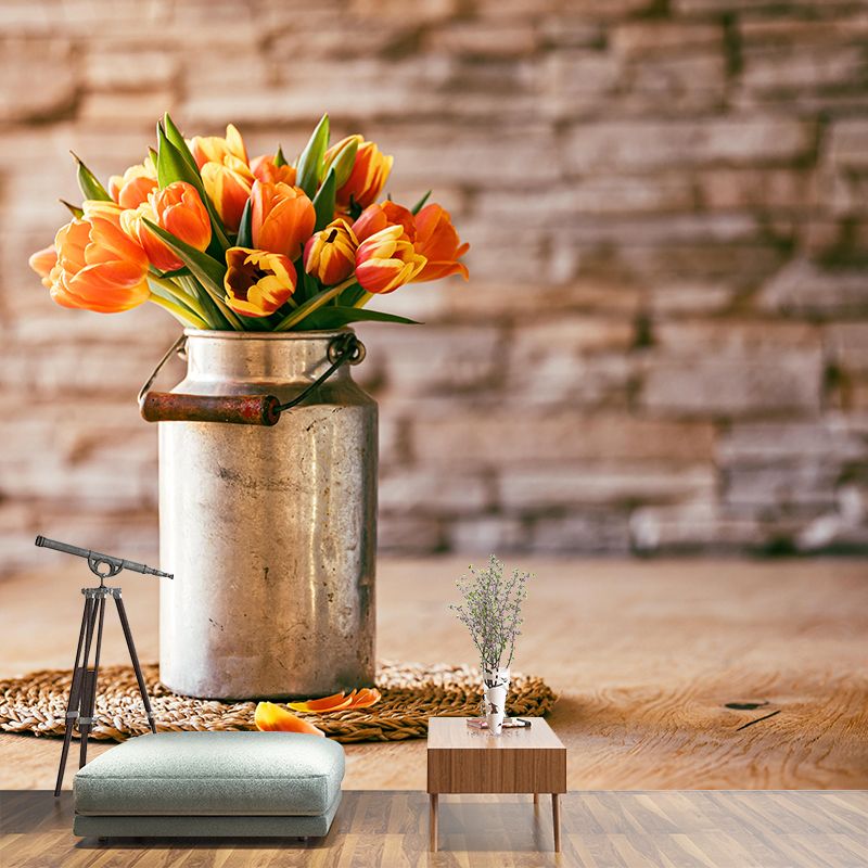 Beautiful Bouquet Mural Wallpaper Environment Friendly for Living Room Decor