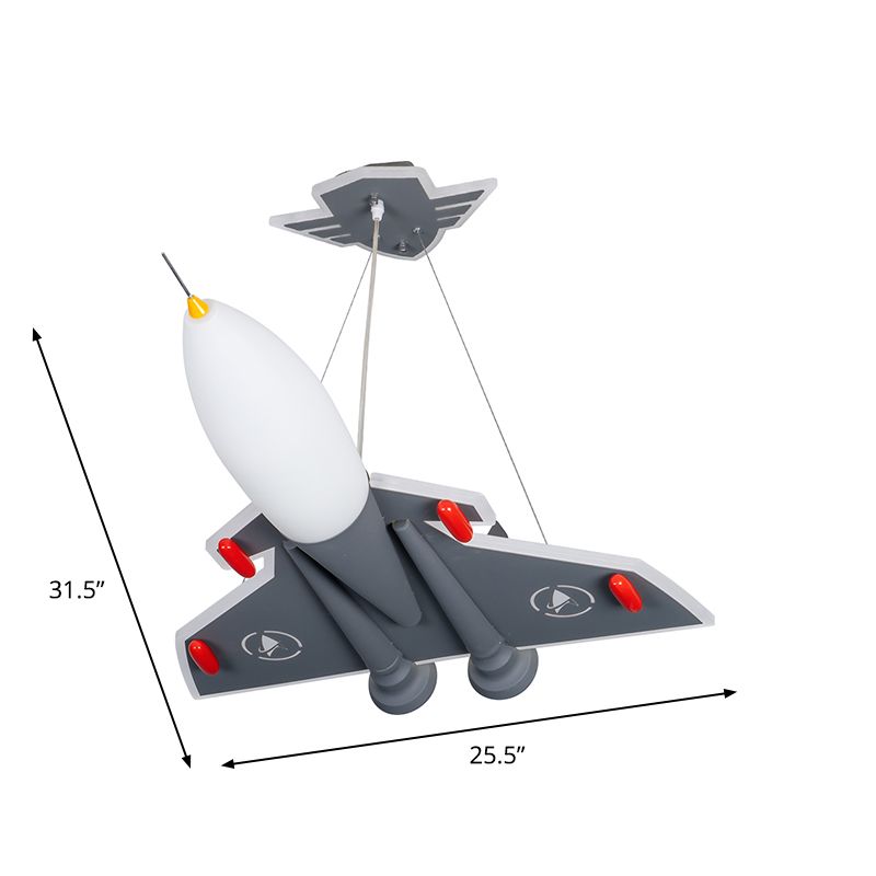 Plafond de chambre d'enfants 1-Bulb Carton de cartonnage Gris Aircraft Obelle en acrylique