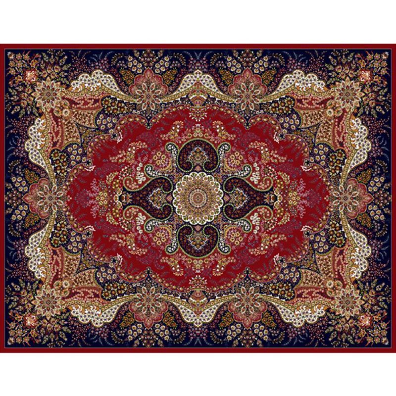Blue Vintage Rapage Polyester Medallion Carpet Not Area Rison pour le salon