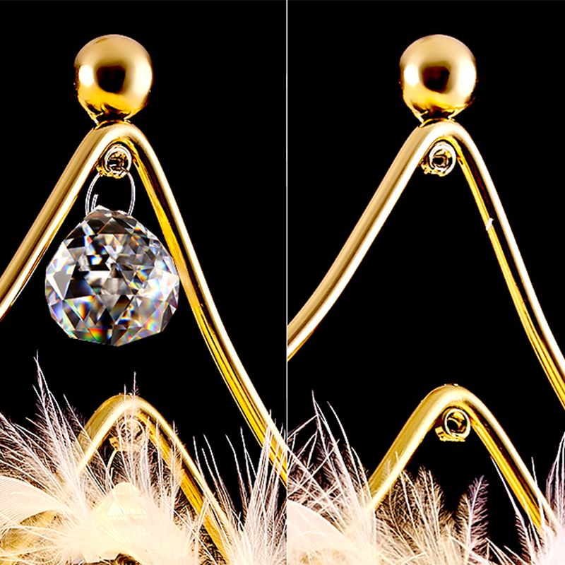 Lampade per lampadari a corona Lampada lampada bianca moderna a testa multipla con tonalità di piuma