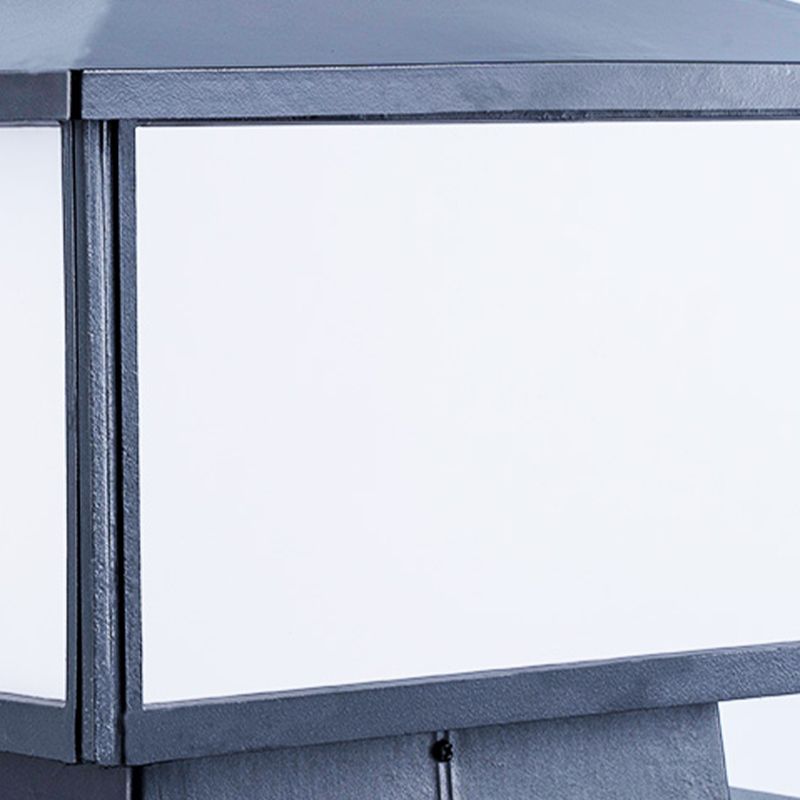 Modern Geometric Pillar Lamp Minimalist LED Solar Lighting Fixture for Garden