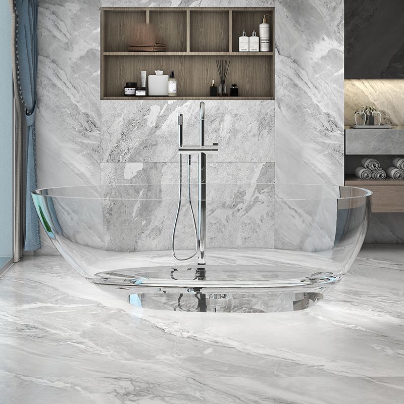 Modern Ellipse Bathtub Freestand Soaking Bathtub with Drain Bath Tub