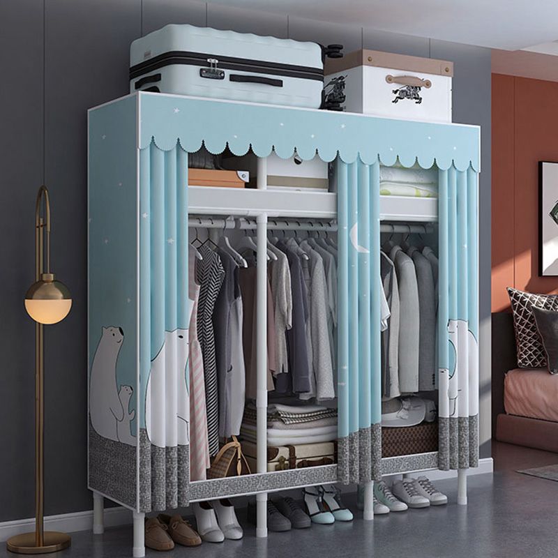 Stainless Steel Frame Wardrobe Cabinet Modern Style Wardrobe Armoire