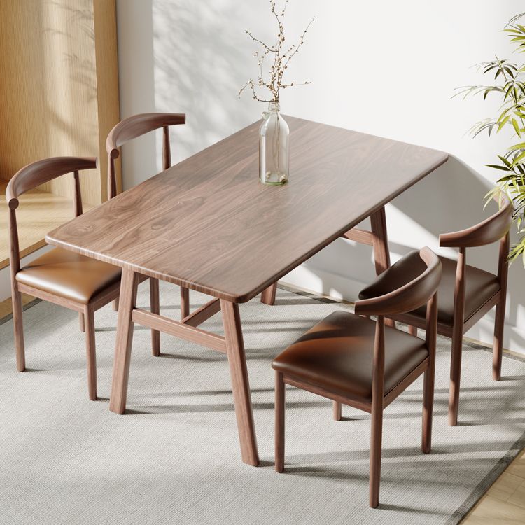 Rectangular Contemporary MDF Dining Room Set Dining Furniture Set with Metallic Base