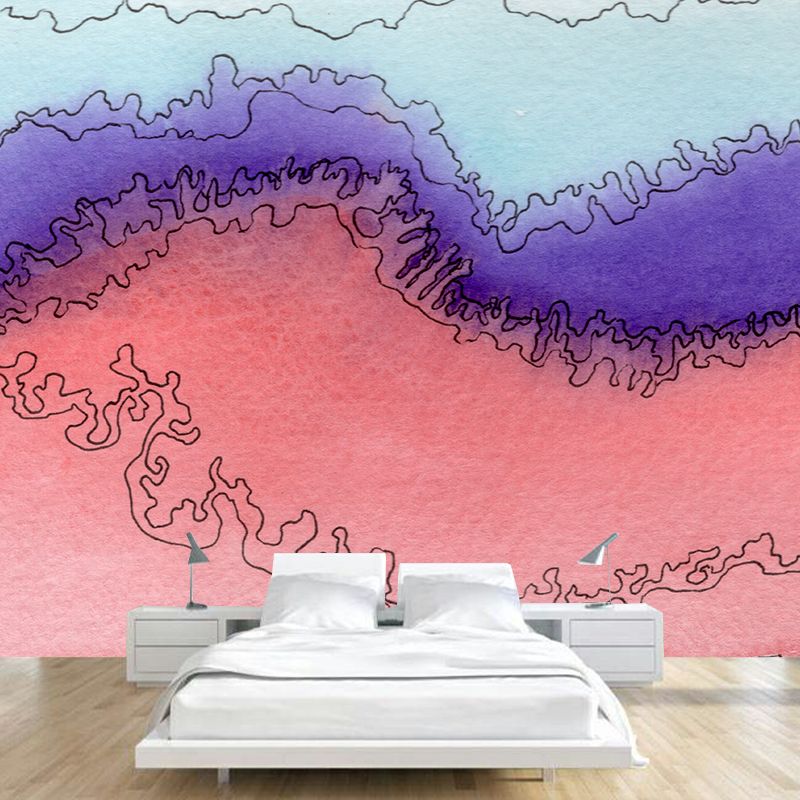 Illustration Stain Resistant Wallpaper Abstract Watercolor Living Room Wall Mural