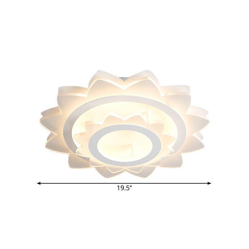 Sun Flower Flush Light Fixture Simplicity Acrylic LED White Flush Mount in Warm/White Light