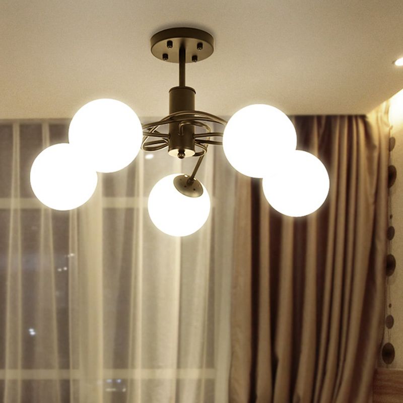 Multi -Glühen -Kronleuchter -Leuchten Einfacher Glashängung Kronleuchter für Wohnzimmer